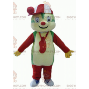 Green Yellow Red and White Colorful Teddy BIGGYMONKEY™ Mascot