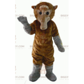 Brun og grå abe med lang hale BIGGYMONKEY™ maskotkostume -