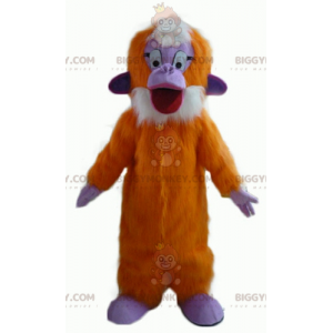 Costume mascotte BIGGYMONKEY™ scimmia pelosa arancione viola e