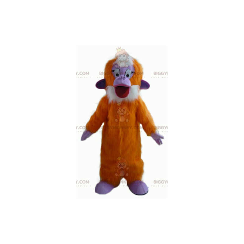 Costume mascotte BIGGYMONKEY™ scimmia pelosa arancione viola e Costume mascotte BIGGYMONKEY™ scimmia pelosa arancione viola e