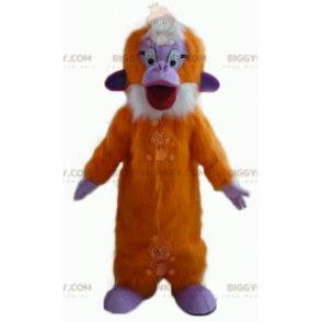 Orange lila och vit allhårig apa BIGGYMONKEY™ maskotdräkt -