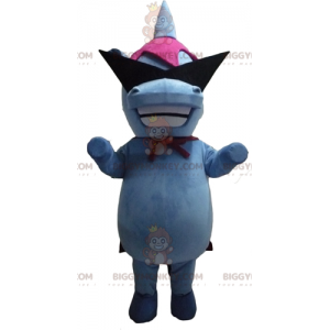 Disfraz de mascota de hipopótamo azul y rosa BIGGYMONKEY™ con