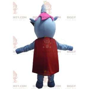 Sininen ja vaaleanpunainen Hippo BIGGYMONKEY™ maskottiasu