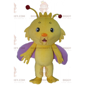 Yellow and Purple Insect Butterfly BIGGYMONKEY™ Mascot Costume