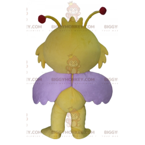 Costume mascotte BIGGYMONKEY™ farfalla insetto giallo e viola -