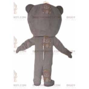 BIGGYMONKEY™ Mascot Costume of Beige and White Teddy in Gray