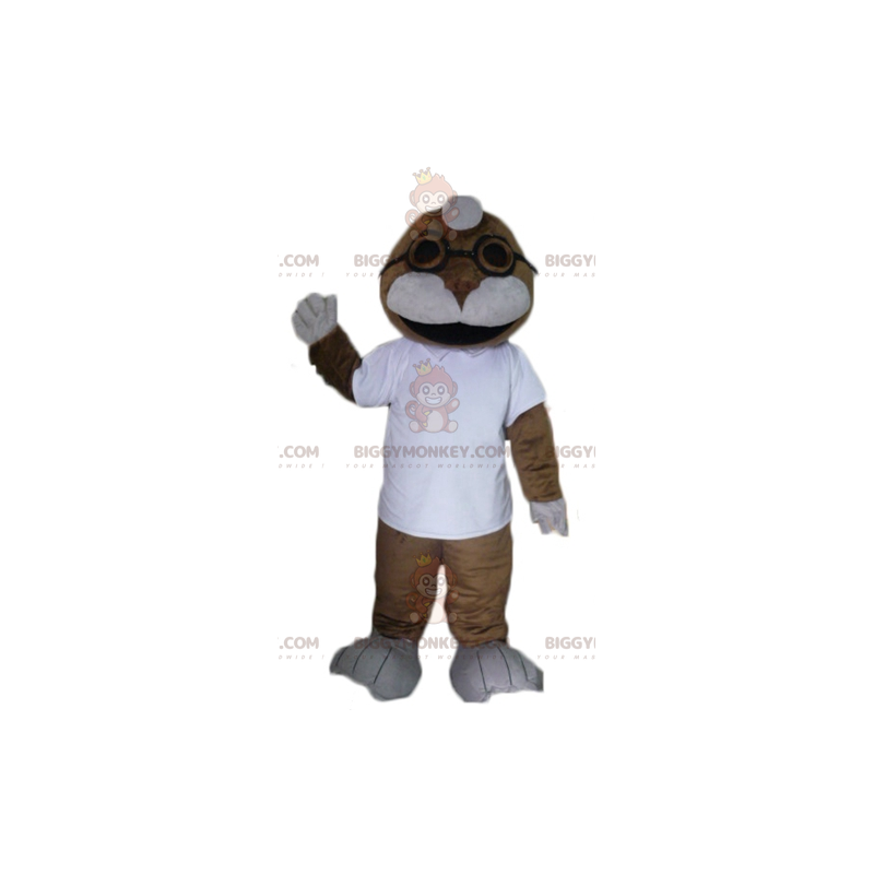 Brown and White Sea Lion Seal BIGGYMONKEY™ Mascot Costume -