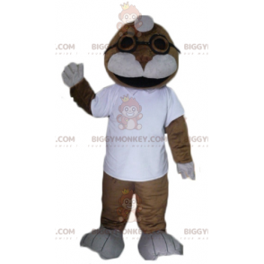 Brown and White Sea Lion Seal BIGGYMONKEY™ Mascot Costume -