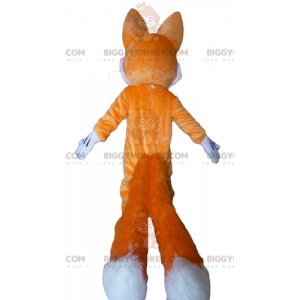 BIGGYMONKEY™ Orange and White Fox Blue Eyes Mascot Costume -