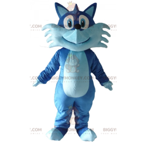 Simpatico costume da mascotte BIGGYMONKEY™ bicolore volpe blu