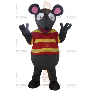 BIGGYMONKEY™ Zábavný kostým maskota šedé a růžové myši s