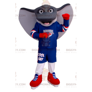 Costume de mascotte BIGGYMONKEY™ de raie géante grise et