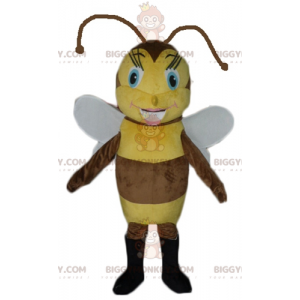 Zalotny i kobiecy brązowy i żółty kostium maskotki BIGGYMONKEY™