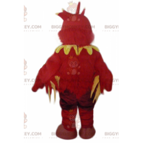 Traje de mascote BIGGYMONKEY™ Dragão Pássaro Vermelho e Amarelo - Mascote do dragão - BIGGYMONKEY_03018 - BiggyMonkey.com