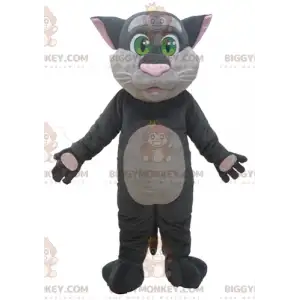 Kostým maskota BIGGYMONKEY™ Velká šedá a růžová kočka se