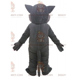 BIGGYMONKEY™ Maskottchenkostüm Große grau-rosa Katze mit grünen