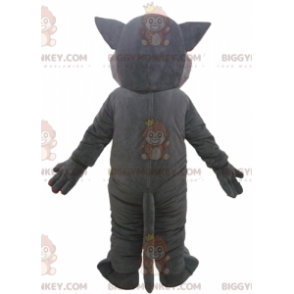 BIGGYMONKEY™ Maskottchenkostüm Große grau-rosa Katze mit grünen