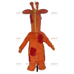 Jätte orange röd och gul giraff BIGGYMONKEY™ maskotdräkt -