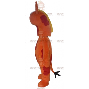 Kæmpe orange rød og gul giraf BIGGYMONKEY™ maskotkostume -