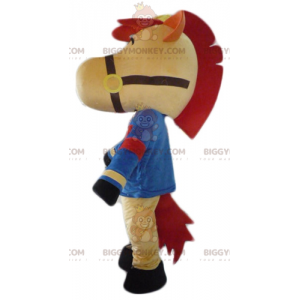 Red and Black Tan Horse Mascot Costume BIGGYMONKEY™ Dressed in