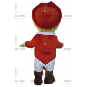 BIGGYMONKEY™ Mascot Costume of Green Pirate in White and Red