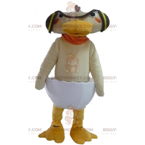 Costume de mascotte BIGGYMONKEY™ de canard beige dans une