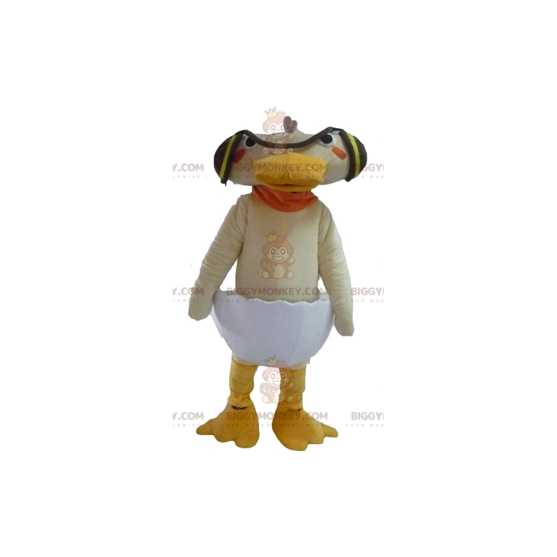 Costume de mascotte BIGGYMONKEY™ de canard beige dans une Costume de mascotte BIGGYMONKEY™ de canard beige dans une