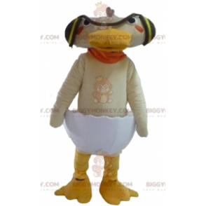 Costume de mascotte BIGGYMONKEY™ de canard beige dans une