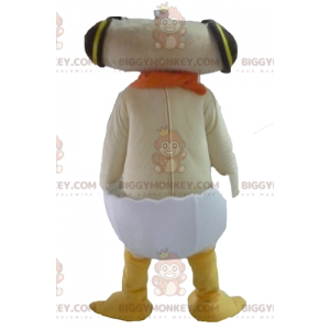 Beige eend in eierschaal BIGGYMONKEY™ mascottekostuum -