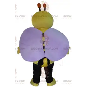 Very Smiling Black and Yellow Bee BIGGYMONKEY™ Mascot Costume –
