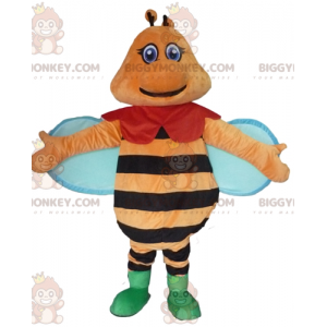 BIGGYMONKEY™ Πολύχρωμο πορτοκαλί μαύρο και μπλε κοστούμι μασκότ
