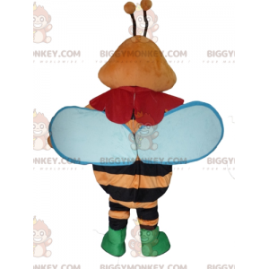 Traje de mascote de abelha sorridente BIGGYMONKEY™ colorido