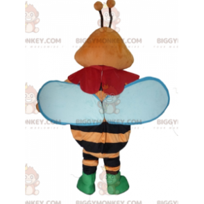 BIGGYMONKEY™ färgglad orange svart och blått leende bimaskotdräkt - Bi-maskot - BIGGYMONKEY_03031 - BiggyMonkey.com