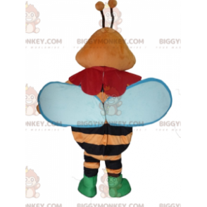Traje de mascote de abelha sorridente BIGGYMONKEY™ colorido