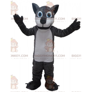 Gray and White Giant Wolf BIGGYMONKEY™ Mascot Costume –
