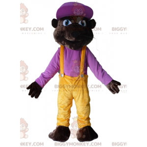 Traje de mascote de urso tigre marrom escuro BIGGYMONKEY™ com