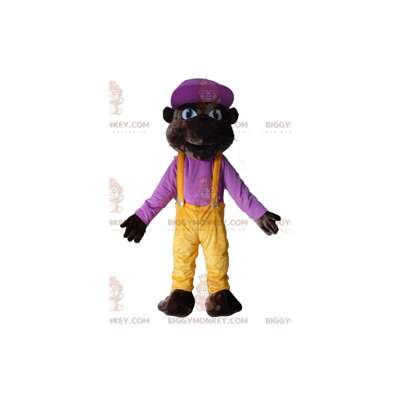 BIGGYMONKEY™ Costume da mascotte da orso tigre marrone scuro in BIGGYMONKEY™ Costume da mascotte da orso tigre marrone scuro in