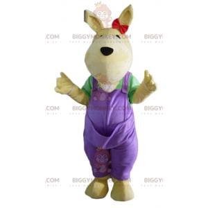 BIGGYMONKEY™ Mascot Costume Yellow Kangaroo With Purple