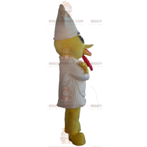 Kostým maskota Yellow Chick BIGGYMONKEY™ se zástěrou a bílým kloboukem - Slepice, kohouti, kuřata - BiggyMonkey.com