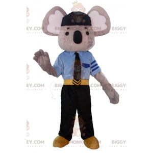 BIGGYMONKEY™ mascot costume of gray and white koala dressed in