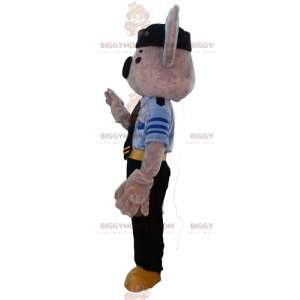 Στολή μασκότ BIGGYMONKEY™ από γκρι και λευκό κοάλα ντυμένη με