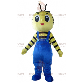 Yellow and Black Bee BIGGYMONKEY™ Mascot Costume with Blue