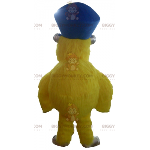 All Furry Yellow Monster BIGGYMONKEY™ Mascot Costume With Hat -