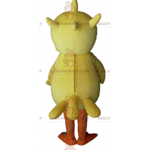 Kostým maskota BIGGYMONKEY™ s modrými očima a žlutým oranžovým