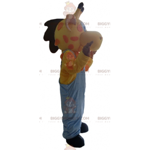 Kostým maskota BIGGYMONKEY™ Žlutá Oranžová Růžová Žirafa v
