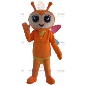 Orange-gelber Schmetterling BIGGYMONKEY™ Maskottchen-Kostüm mit