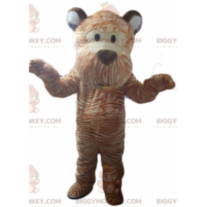 Leuke en kleurrijke hond oranje en witte tijger BIGGYMONKEY™ mascottekostuum - Hondenmascottes - BiggyMonkey.com