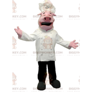 Costume de mascotte BIGGYMONKEY™ de cochon en tenue de chef