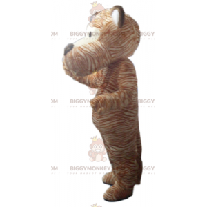 Leuke en kleurrijke hond oranje en witte tijger BIGGYMONKEY™ mascottekostuum - Hondenmascottes - BiggyMonkey.com