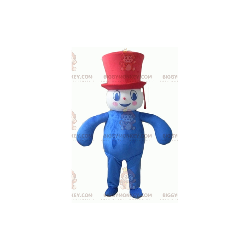 Costume de mascotte BIGGYMONKEY™ de bonhomme bleu blanc rouge Costume de mascotte BIGGYMONKEY™ de bonhomme bleu blanc rouge